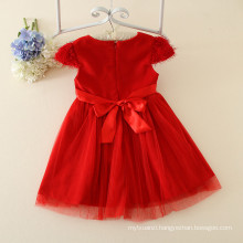 Red kid clothing baby girl party dress flower girl dress for 3-7years old girls clothing dresses